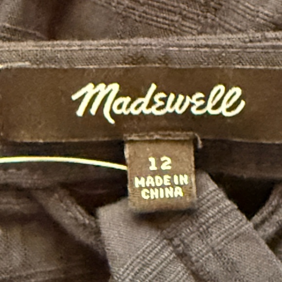 Madewell NWT Tie-Waist Tiered Midi Dress in Windowpane Windpane Navy, size 12 - Picture 10 of 16